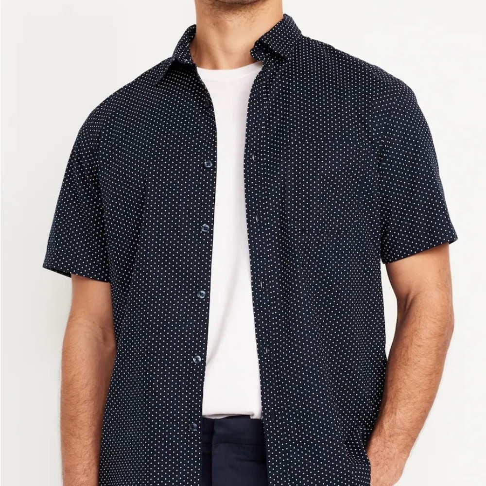 Men's Navy Polka Dot Shirt